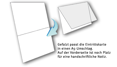 Einladung ausdrucken und einmal auf DIN A5 pfalzen, und nicht vergessen.